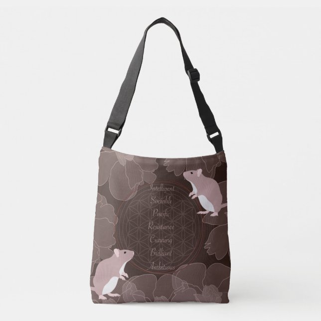 Rat Flower of life Crossbody Bag (Front)