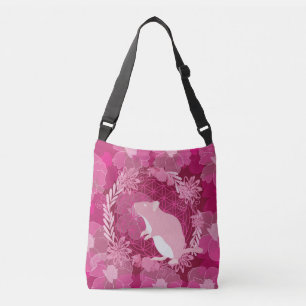 rat,flower of life, rose, mandala,zen,chakra,patte crossbody bag
