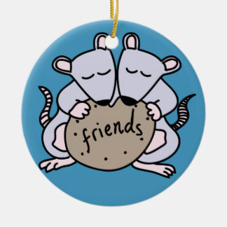 Rat friends ceramic tree decoration