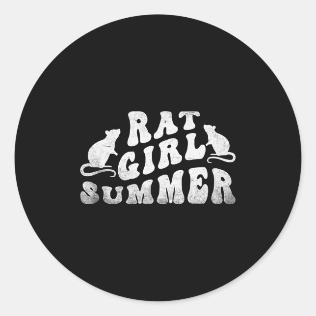 Rat Girl Summer, Animal Lover, Hello Summer, Funny Classic Round Sticker (Front)