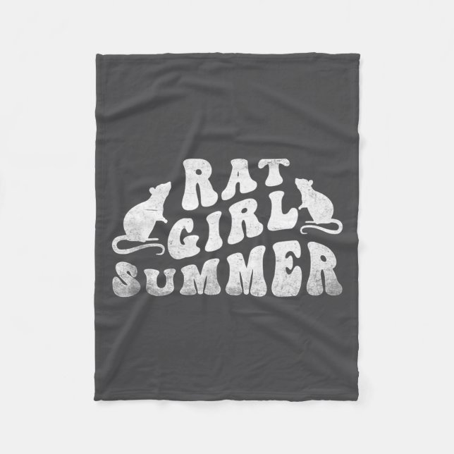 Rat Girl Summer, Animal Lover, Hello Summer, Funny Fleece Blanket (Front)