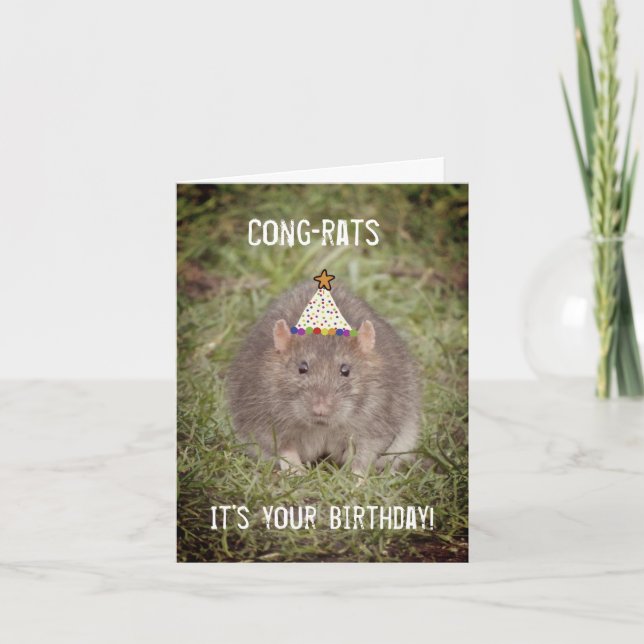 Rat Happy Birthday - Fun card (Front)