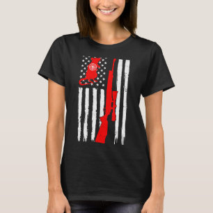 Rat Hunting American Flag Rat Shoot Hunter For Men T-Shirt