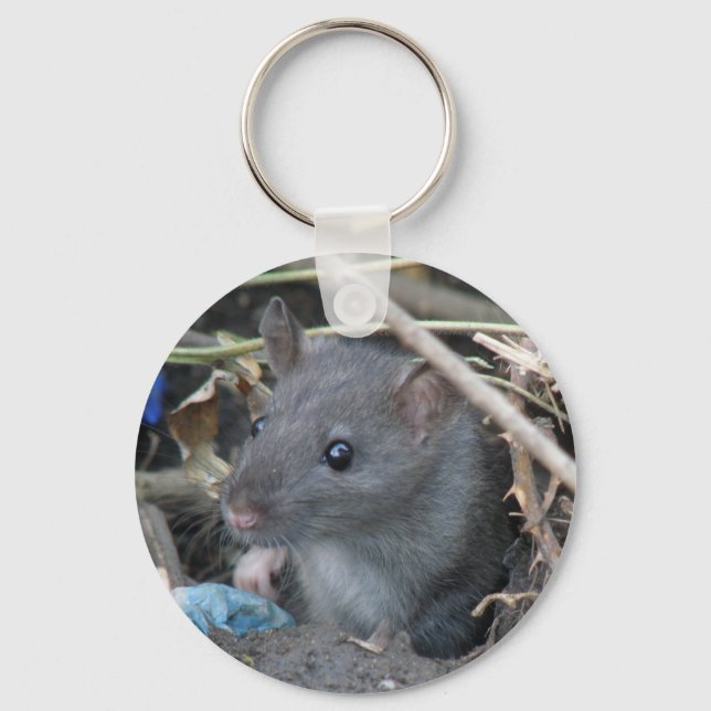 Rat In A Hole Keychain (Front)
