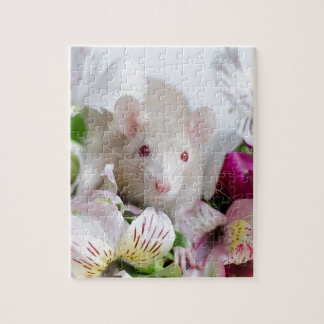 Rat in flowers. jigsaw puzzle (Vertical)