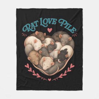 Rat Love Pile  Fleece Blanket