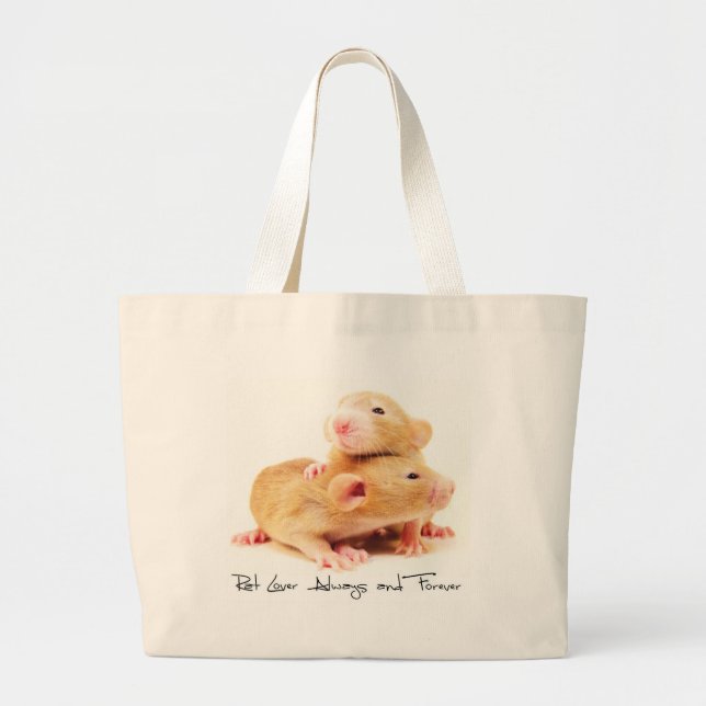 Rat Lover Always and Forever Large Tote Bag (Front)