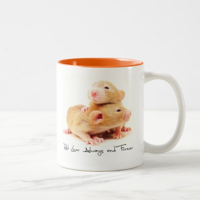 Rat Lover Always and Forever Two-Tone Coffee Mug (Right)