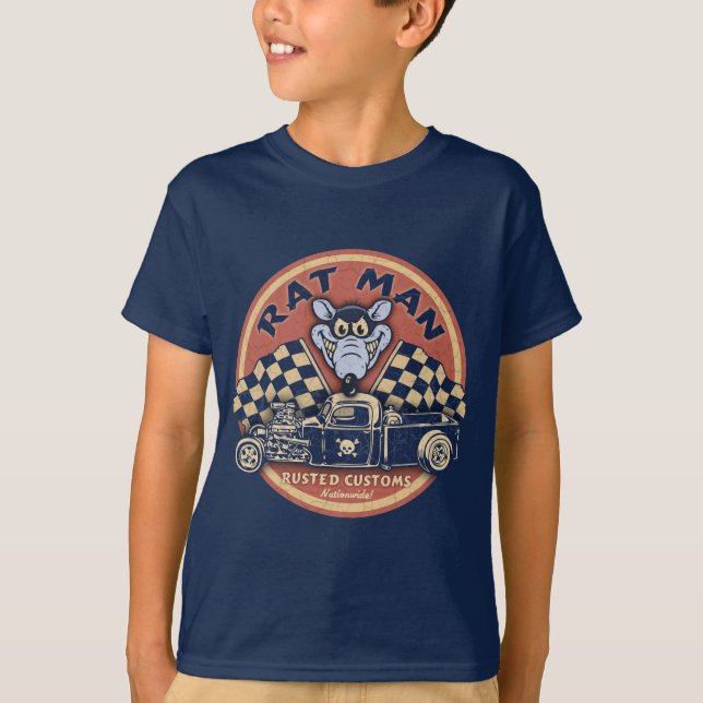 Rat Man Rusted Customs T-Shirt (Front)