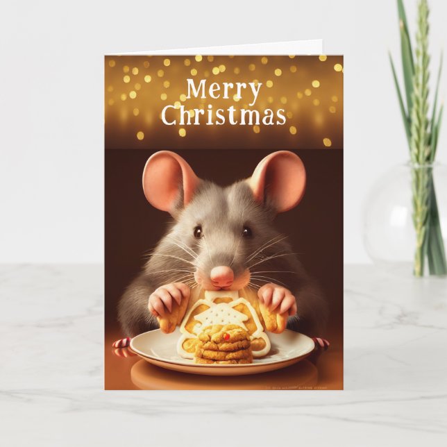 Rat Merry Christmas Cookies Card (Front)