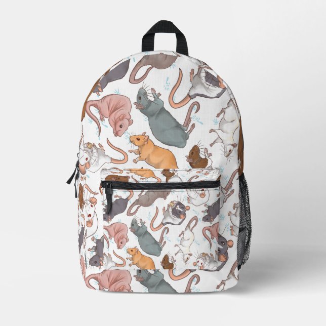 Rat Mischief On Editable Background Printed Backpack (Front)