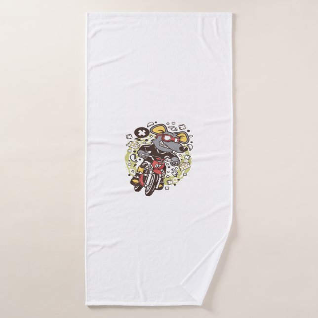 Rat Motocross Rider Bath Towel (Bath Towel)