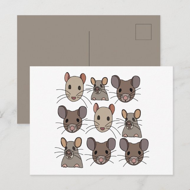 Rat Mouse Mice Postcard (Front/Back)