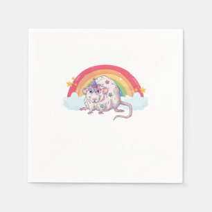 Rat Mouse Unicorn Rainbow Rodent Mice Animal Pet G Napkin