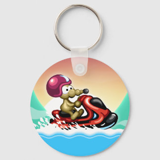 Rat on a Jet Ski Keychain