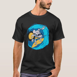 Rat on Surf Board Funny Surfing Lover Funny Summer T-Shirt