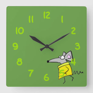 Rat on the Catwalk Square Wall Clock