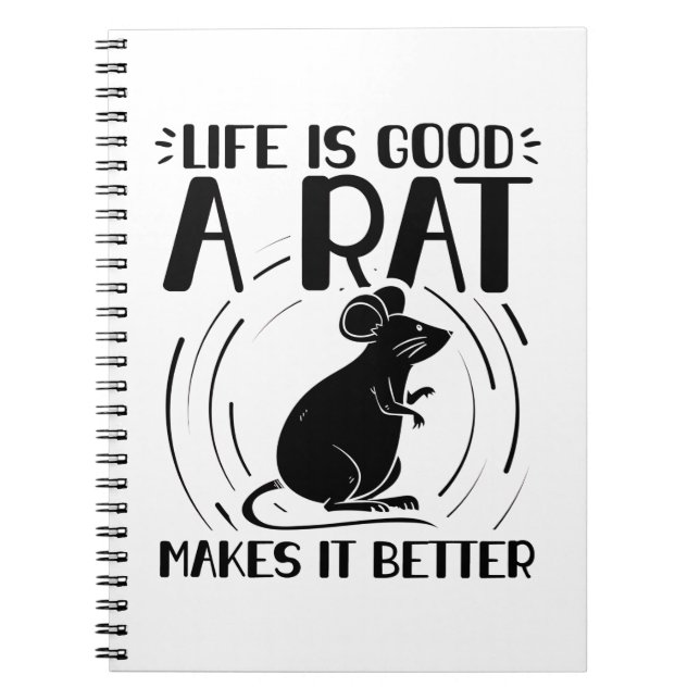 Rat Pet | Rodent Rats Animals Gifts Notebook (Front)