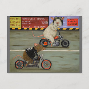 Rat Race 3 Motorcycle Race Postcard