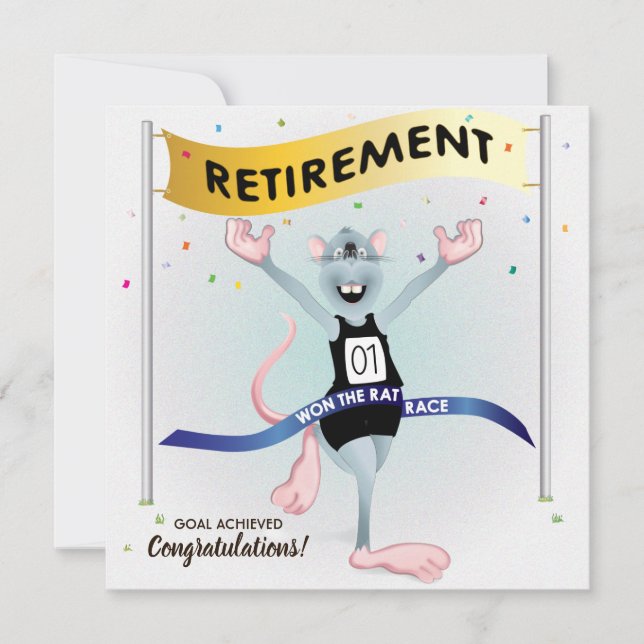 Rat Race Funny Retirement Card (Front)
