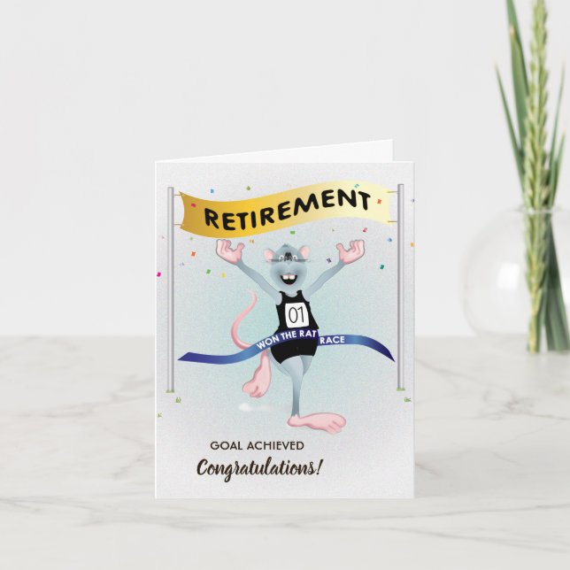 Rat Race Funny Retirement Card (Front)