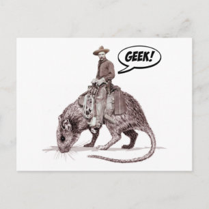 Rat Race Geek Cowboy Postcard