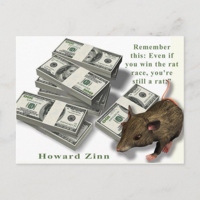 Rat Race, Howard Zinn Postcard (Front)