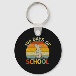 Rat Retro Boys Girls Teachers 100th Day Of School Key Ring