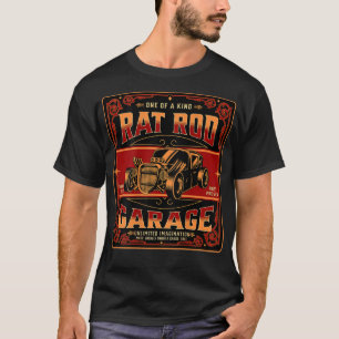 Rat Rod Garage Shade Tree Mechanic (Print On Back) T-Shirt
