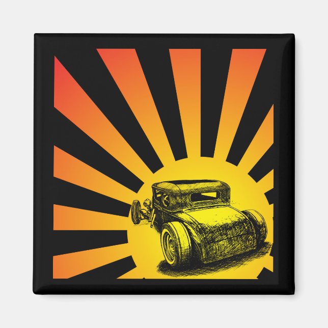 Rat Rod Sunset Magnet (Front)