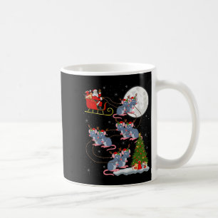 Rat Rodents Santa Sleigh Flying Funny Magical Chri Coffee Mug