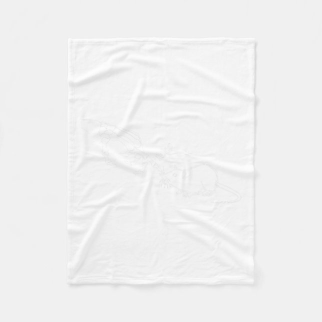 Rat Scary Skeleton Hand Boop Spooky Halloween  Fleece Blanket (Front)