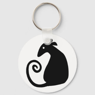 Rat Silhouette key chain