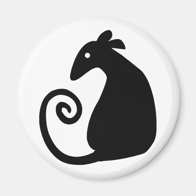Rat Silhouette rat magnet (Front)