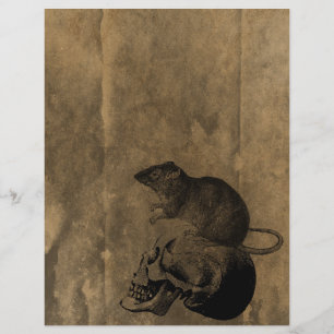 Rat & Skull Victorian Gothic Scrapbook Paper