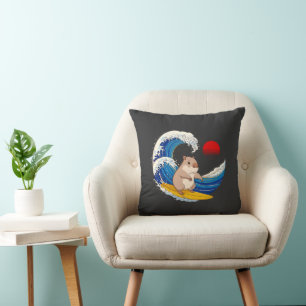 RAT SURFING AT NIGHT CUSHION