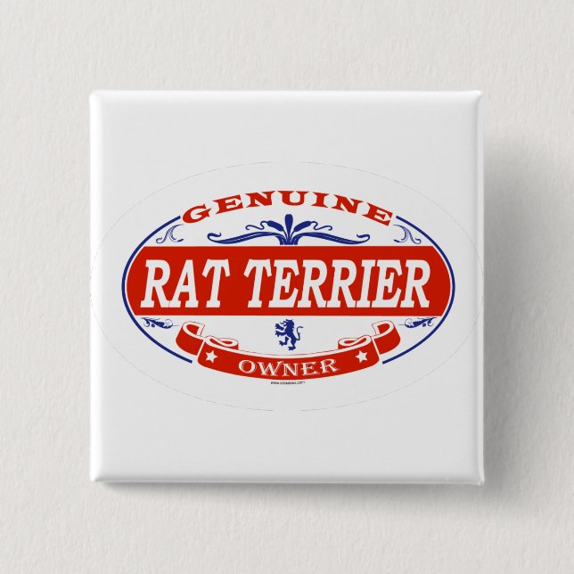 RAT TERRIER_ 15 CM SQUARE BADGE (Front)