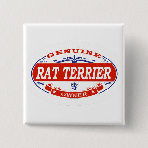 RAT TERRIER_ 15 CM SQUARE BADGE