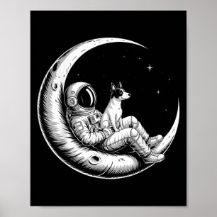 Rat Terrier Astronaut Galaxy Moon Dog Lovers  Poster