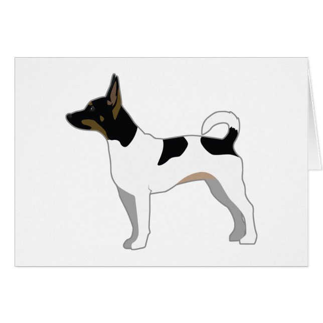 Rat Terrier Basic Breed Silhouette Design (Front Horizontal)