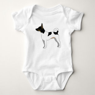 Rat Terrier Basic Breed Silhouette Design Baby Bodysuit