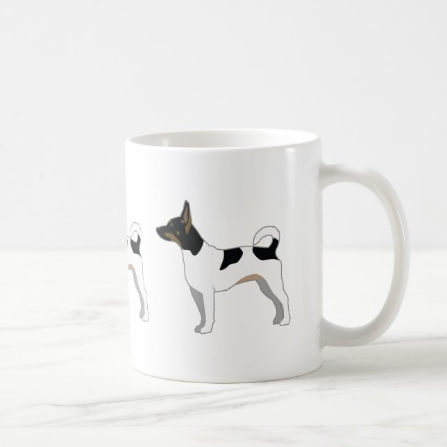 Rat Terrier Basic Breed Silhouette Design Coffee Mug (Right)