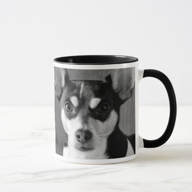 Rat Terrier, Black and White, Dog Breed Mug (Right)