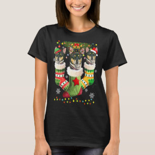 Rat Terrier Christmas Socks Tree Light Xmas Santa  T-Shirt