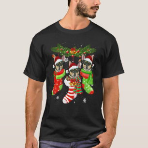 Rat Terrier Christmas Socks Tree Light Xmas Santa T-Shirt