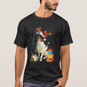 Rat Terrier Christmas Tree Light Pajama Dog Xmas T-Shirt