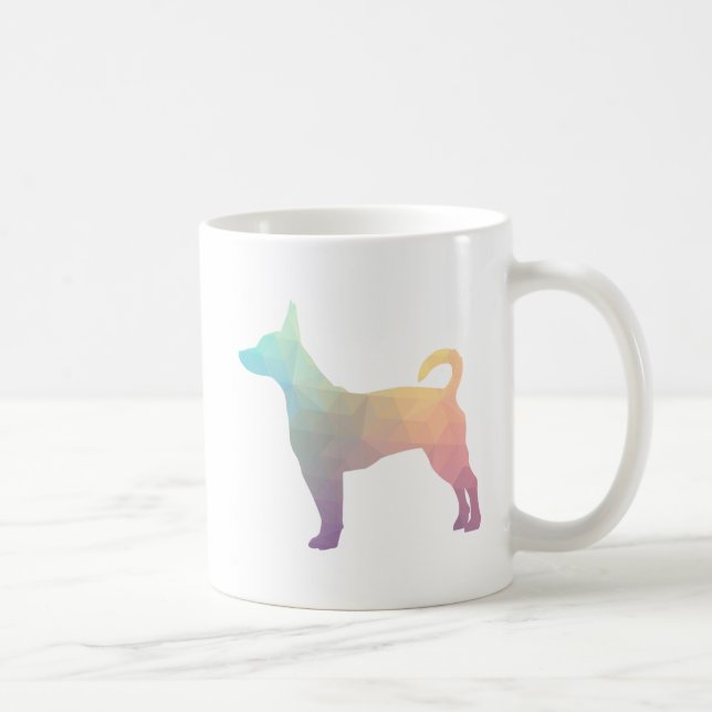 Rat Terrier Colourful Geometric Pattern Silhouette Coffee Mug (Right)