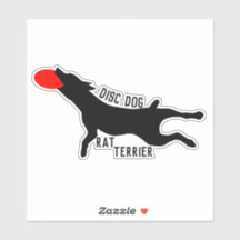 Rat terrier disc dog sticker
