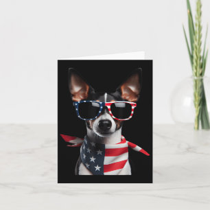 Rat Terrier Dog 4th Of July American Independence Card