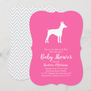 Rat Terrier Dog Baby Shower Pink Girl Invitation